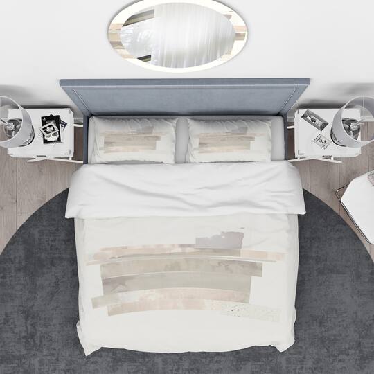 Designart 'Geometric Neutral Form II' Geometric Bedding Set - Duvet Cover & Shams